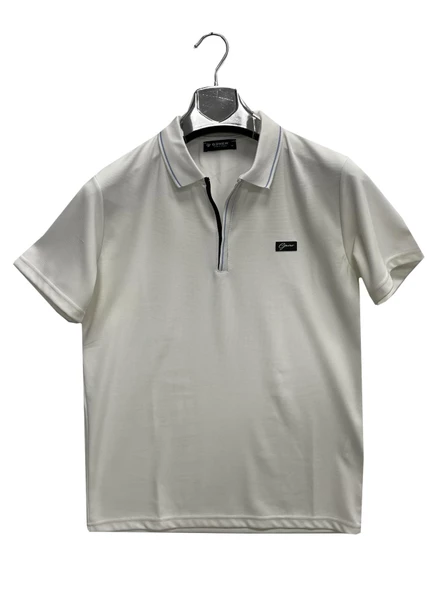 Gewer Fermuarlı Yakalı Slim Fit Kısa Kol Erkek Tişört-6816