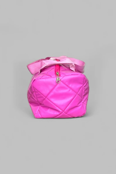 Me-vo Kadın Suni Deri Pembe Renkli Paraşüt El ve Omuz Çantası - Resim 2