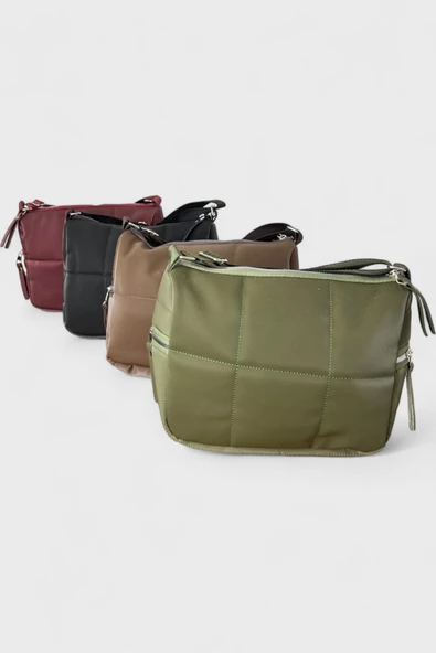 Me-vo Kadın Gri Renkli Paraşüt Kumaş Omuz Çantası - Resim 4