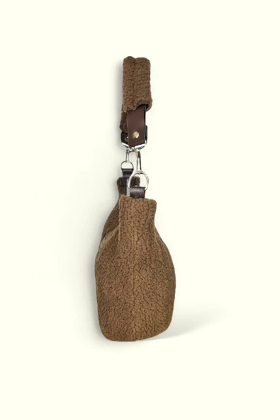 Me-vo Kadın Yün Kahverengi Renkli El ve Omuz Çantası - Resim 2