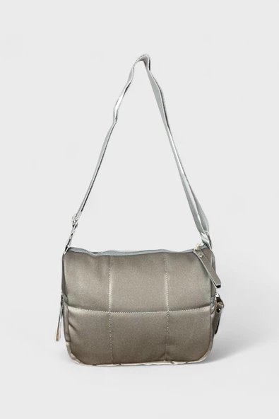 Me-vo Kadın Gri Renkli Paraşüt Kumaş Omuz Çantası ürün görseli