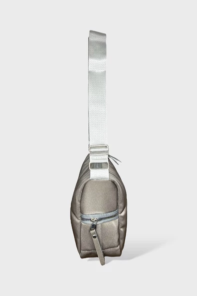 Me-vo Kadın Gri Renkli Paraşüt Kumaş Omuz Çantası - Resim 2