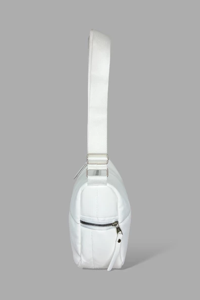 Me-vo Kadın Beyaz Renkli Paraşüt Kumaş Omuz Çantası - Resim 2