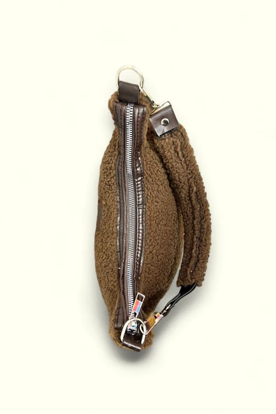 Me-vo Kadın Yün Kahverengi Renkli El ve Omuz Çantası - Resim 3