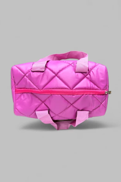 Me-vo Kadın Suni Deri Pembe Renkli Paraşüt El ve Omuz Çantası - Resim 3