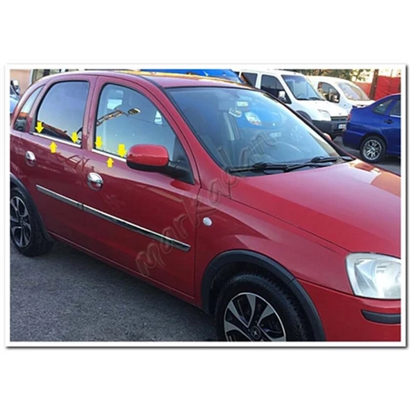 DB Chrome Opel Corsa C Cam Çıtası Nikelajı 2000-2006 4 Parça P.Çelik ürün görseli 1