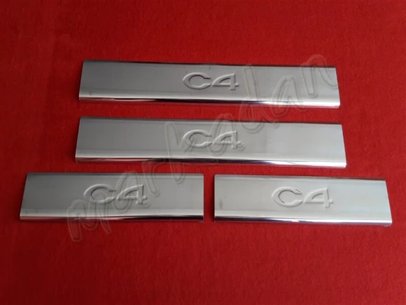 Markadan Citroen C4 Krom Kapı Eşiği 2010-2020 4 Parça Paslanmaz Çelik ürün görseli 1