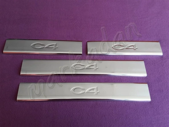 WOC Chrome Citroen C4 Krom Kapı Eşiği 2010-2020 4 Parça Paslanmaz Çelik