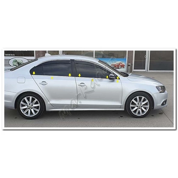 WOC Chrome VW Jetta Krom Cam Çıtası 2011-2017 6 Parça Paslanmaz Çelik