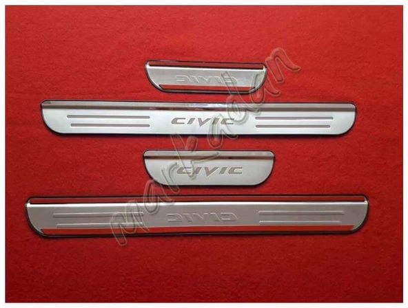 Markadan Honda Civic Krom Kapı Eşiği 2006-2011 4 Parça Paslanmaz Çelik - 3