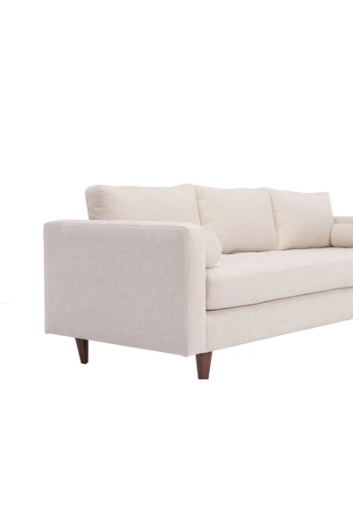 Vipa Home Vipa Minnesota Dayanıklı Modern İskandinav Tasarım Rahat Konforlu Üçlü Koltuk, Krem - 7