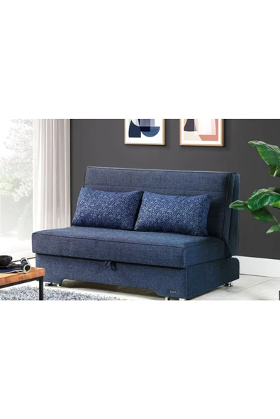 Vipa Home Vipa Madrid İkili Yataklı Olabilen Rahat Fonksiyonel Kanepe, Lacivert (Yatak Ölçüleri: 140x190 cm)