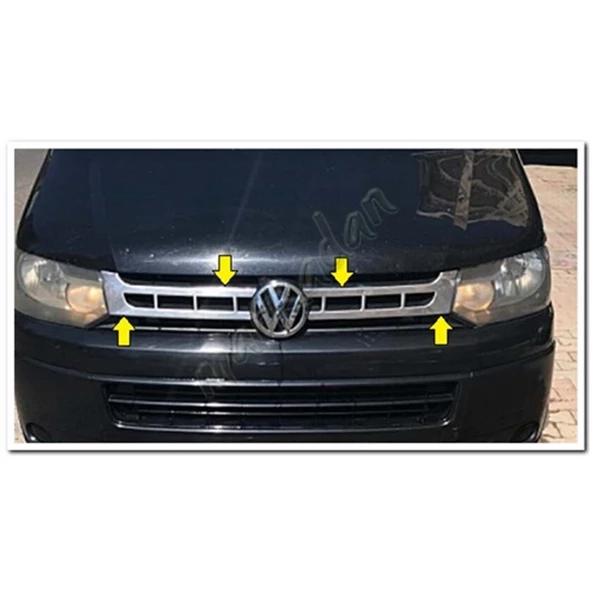 DB Chrome VW T5 Caravelle Ön Panjur Nikelajı 2010-2014 2 Parça P.Çelik - Resim 2