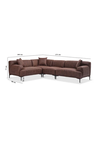 Vipa Home New York Köşe Modül Koltuk Takımı , Comfort Plus ,Ofis Salon ve Oturma Odası için 3R+K+1+3L