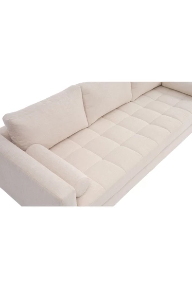 Vipa Home Vipa Minnesota Dayanıklı Modern İskandinav Tasarım Rahat Konforlu Üçlü Koltuk, Krem - 6