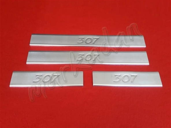 Markadan Peugeot 307 Krom Kapı Eşiği 2001-2008 4 Parça Paslanmaz Çelik