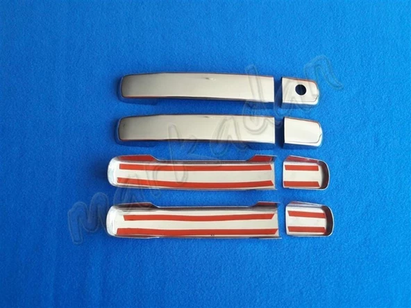 Nissan Navara Krom Kapı Kolu Tek Delikli 2006-2015 4 Kapı Paslanmaz Çelik - Resim 2