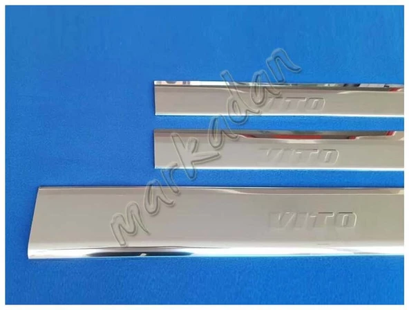 Mercedes Vito W638 Krom Kapı Eşiği 1996-2003 3 Parça Paslanmaz Çelik - Resim 4