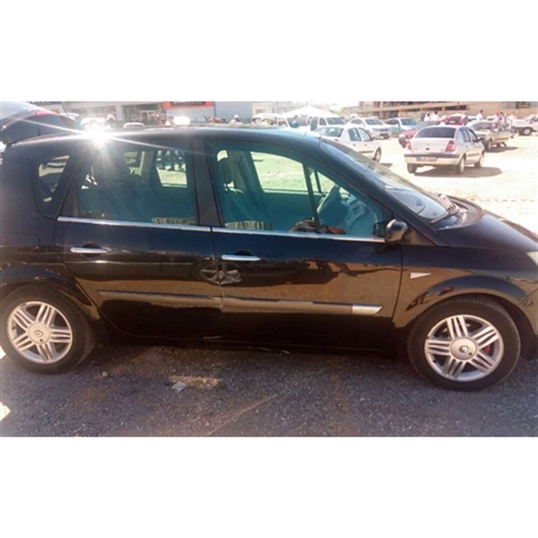 DB Chrome Renault Scenic 2 Cam Çıtası Nikelajı 2003-2009 4 Parça P.Çelik - 1