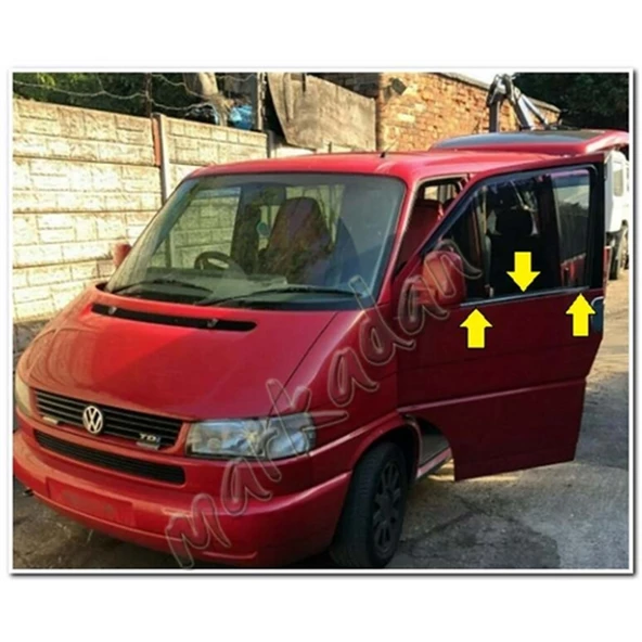 DB Chrome VW T4 Caravelle Cam Çıtası Nikelajı 1995-2003 2 Parça P.Çelik