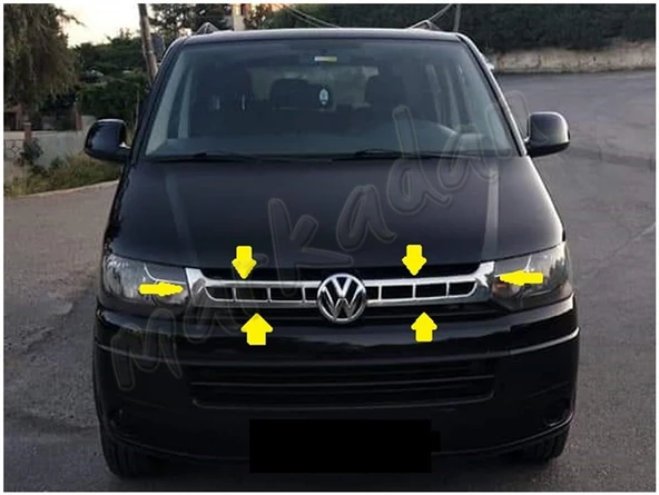 DB Chrome VW T5 Transporter Ön Panjur Nikelajı 2010-2014 2 Parça P.Çelik - Resim 2