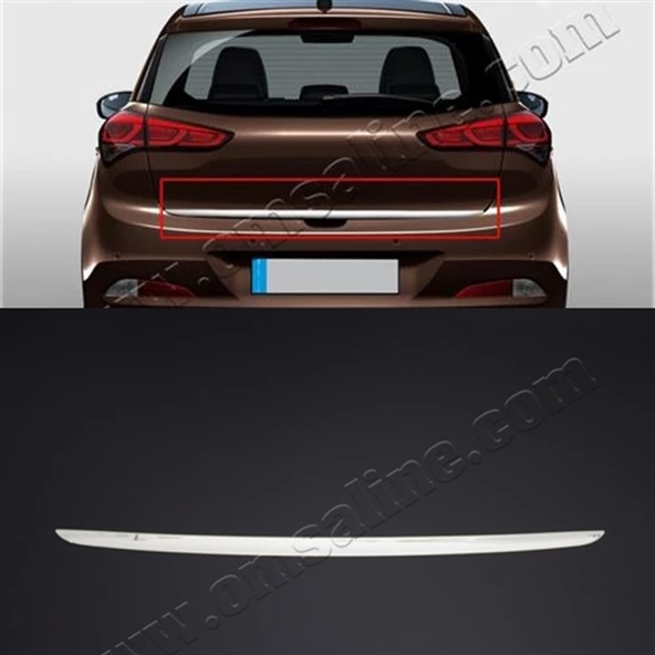 Markadan Hyundai i20 Krom Bagaj Alt Çıta 2014-2017 Paslanmaz Çelik - Resim 2