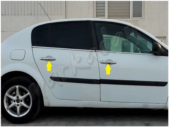 Markadan Renault Megane 2 Krom Kapı Kolu 2004-2010 4 Kapı Paslanmaz Çelik - 3