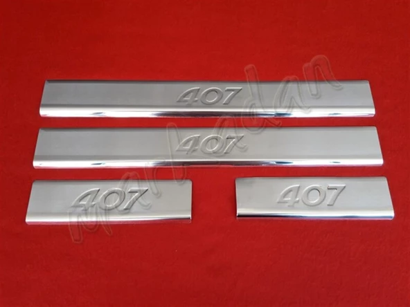 Markadan Peugeot 407 Krom Kapı Eşiği 2004-2010 4 Parça Paslanmaz Çelik