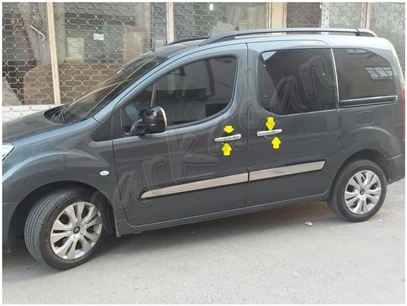 Markadan Citroen Berlingo Krom Kapı Kolu 2008-2018 4 Kapı Paslanmaz Çelik - 4