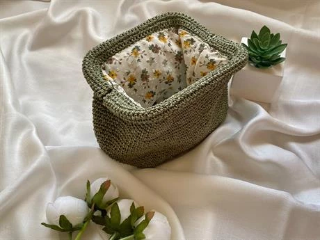 Sage Green Straw Clutch Çanta - 2