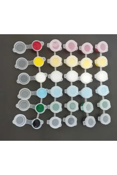 dudu ahşap 5 ADET 6'lı plastik kutu 6 Ana renk boya ile birlikte - 3