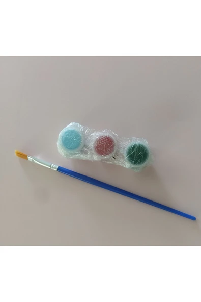 dudu ahşap 20x20 Resimli Tuval Çocuk Boyama Seti- Sevimli Köpek-2 3 Akrilik Boya+ 1 Fırça ile birlikte - 6