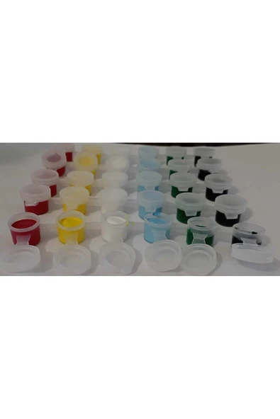 dudu ahşap 5 ADET 6'lı plastik kutu 6 Ana renk boya ile birlikte