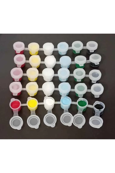 dudu ahşap 5 ADET 6'lı plastik kutu 6 Ana renk boya ile birlikte - 2