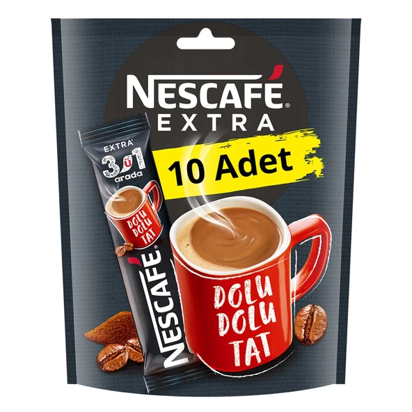 Nescafe 3ü1 Arada Extra 10'lu Ekonomik Paket X 4 Adet - 3