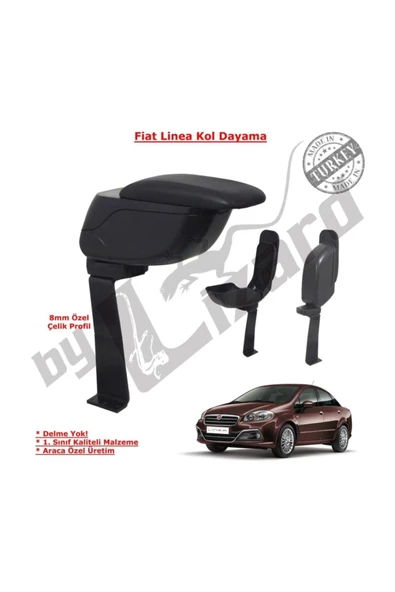 ByLizard Fiat Linea Delmesiz Çelik Ayaklı Kolçak Siyah