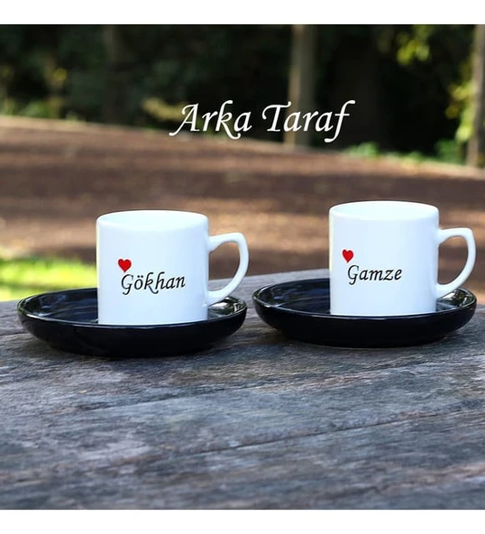 Kocam da Kocam - Karım da Karım Tasarımlı ve İsme Özel 2'li Türk Kahvesi Fincan Takımı - 2