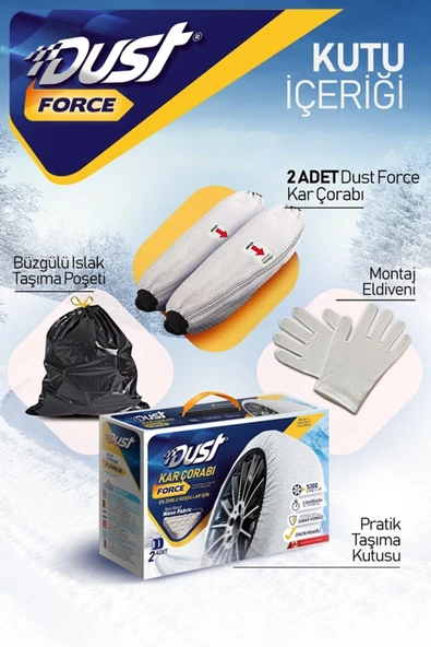 DUST 215 70 R14 Force Kar Çorabı - Yüksek Kalite Large - Resim 5