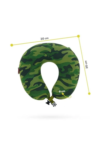 Colorful Ortopedik Seyahat Yastığı Visco Boyun Destekli Seyahat Yastığı - Kamuflaj | Ergo travel - 4