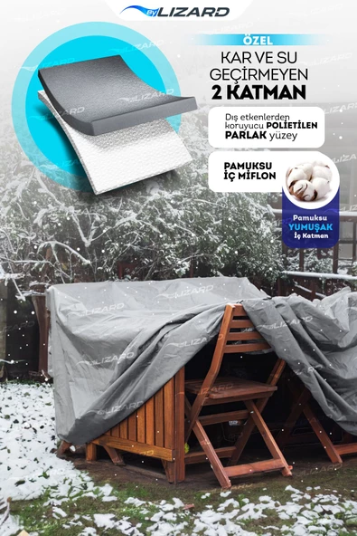 ByLizard Bahçe Mobilya Koruma Örtüsü Branda 260x150x75 Cm Su Geçirmez - 3