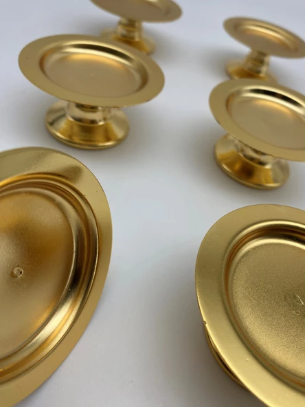 6'lı Gold Makaronluk, Mini Lokumluk, Kahve Yanı Sunumluk, Şekerlik - 2