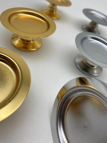 6'lı Gold ve Gümüş Makaronluk, Mini Lokumluk, Kahve Yanı Sunumluk, Şekerlik - 2