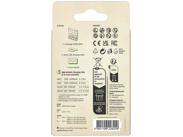 GP B441 USB Pilsiz Şarj Cihazı (AA-AAA için) - 2