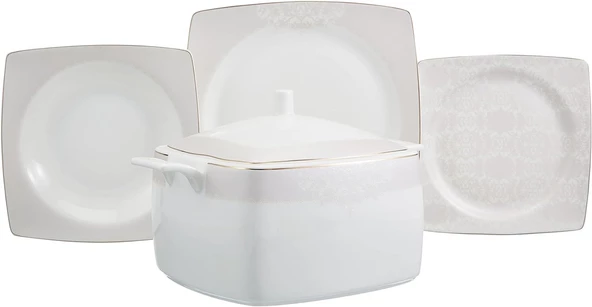 Pierre Cardin Almira Kare 60 Parça 12 Kişilik Yemek Takımı - 2