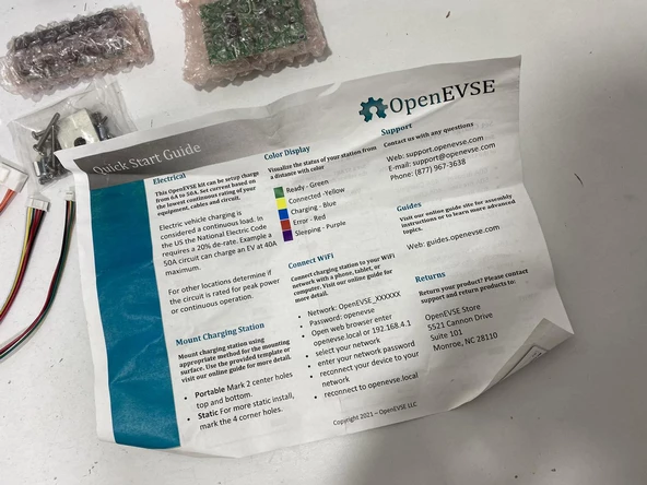 OpenEvse Kit-50 Elekterikli Araç şarj İstasyon Kiti 50A - 6