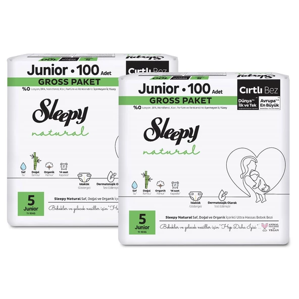 Sleepy Natural Gross Paket Bebek Bezi 5 Numara Junior 200 Adet - 3