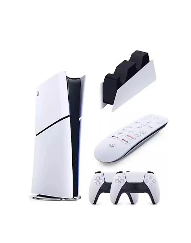 Sony Playstation 5 Slim Dijital - 2. Dualsense Ps5 Kol - Şarj İstasyonu - Medya Kumandası Oyun Konsolu (İthalatçı Garantili)