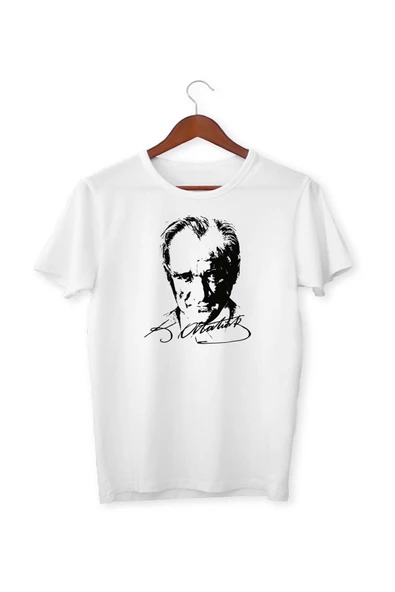 Unisex Çocuk Beyaz Atatürk Baskılı Kısa Kollu T-shirt - 3