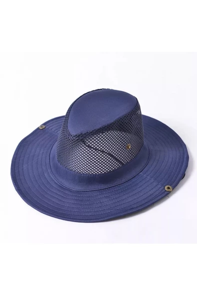 Snap Düğmeli Yürüyüş Ve Avcılık Panama Şapkası ( Fileli) ( Unisex ) - 3