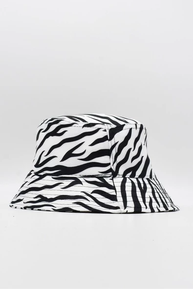 Zebra Desen Bucket Şapka - 2